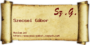 Szecsei Gábor névjegykártya